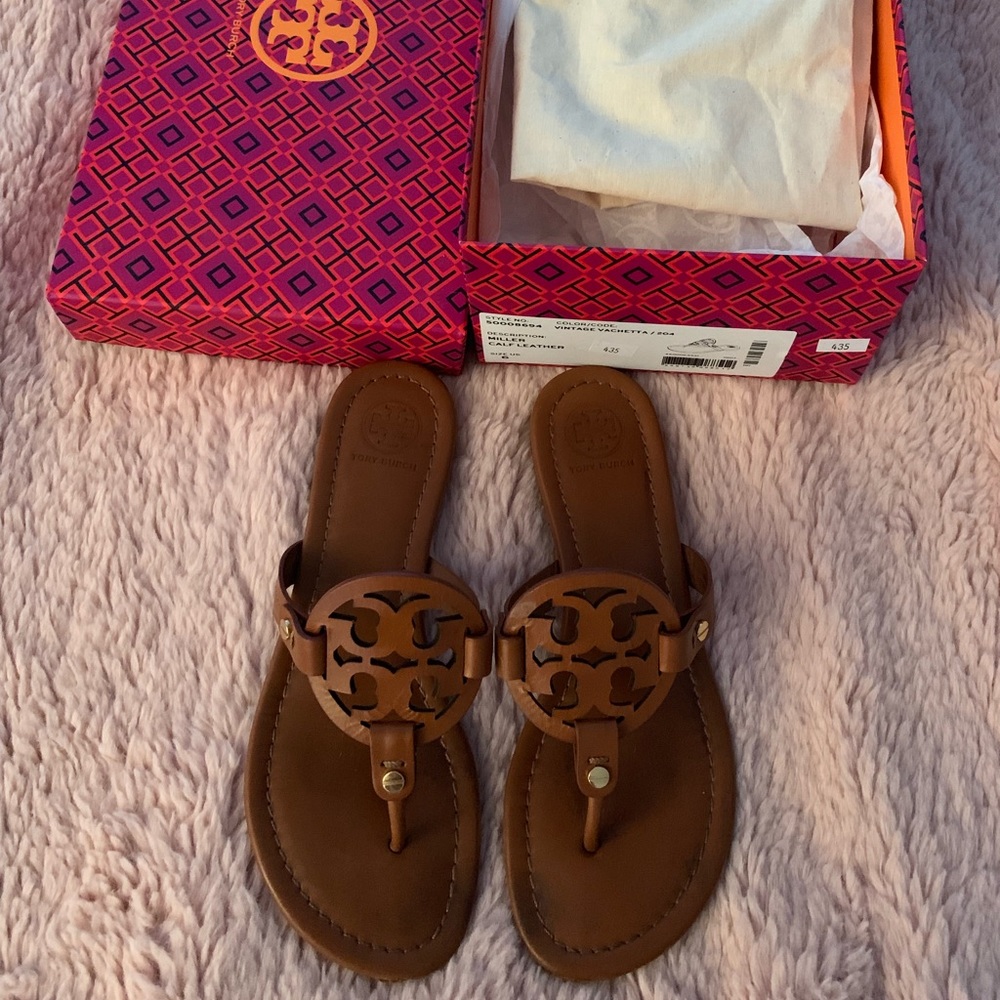 SOLD Tory Burch Miller Sandals in Vintage Vachetta